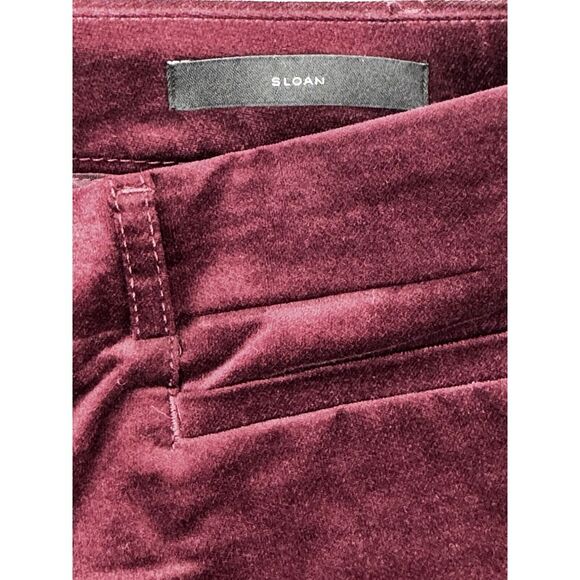 BANANA REPUBLIC Sloan Velvet Pants Women 2 Burgundy Stretch Classy Holiday - Picture 3 of 9